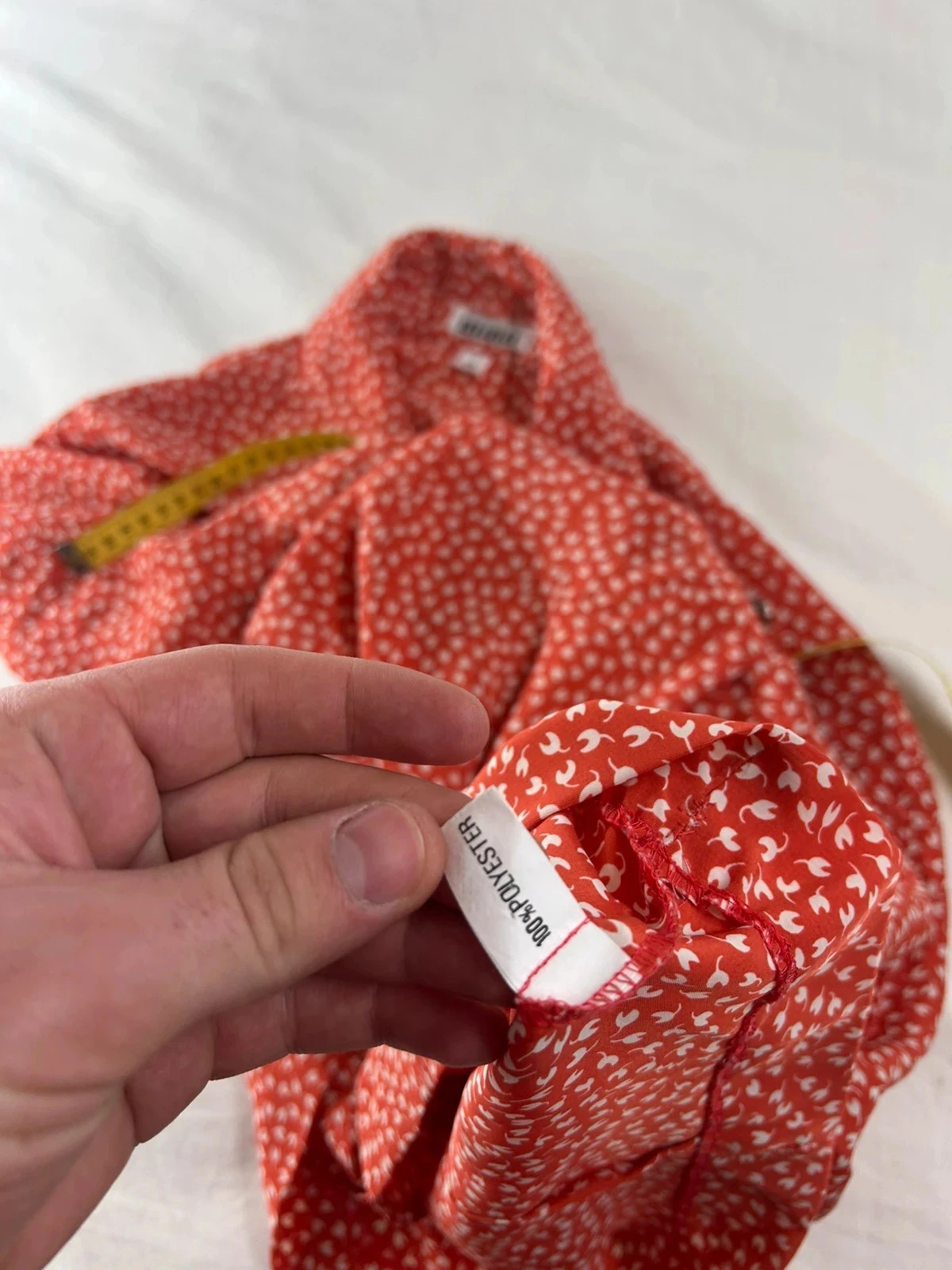 Rode vintage mana blouse met witte patronen – photo 11